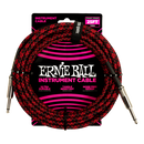 Ernie Ball 6398EB Straight Braided Cable (Red Black) - 25'