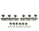 Kluson KD-3P-NM 3 Per Plate Metal Button Nickel Tuner Set