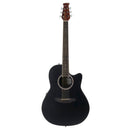 Ovation AB28-5S Applause Guitare électro-acoustique traditionnelle à cordes en acier peu profonde - Noir satiné