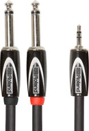 Roland RCC-15-3528-V2 Black Series 3,5 mm TRS mâle à double 1/4 "ts mâle - 15 '