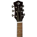 Luna SAFARIART Guitare de voyage acoustique vintage à 6 cordes en épicéa - Brownburst vintage en détresse