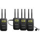 Saramonic VMICLINK5-3TX-PLUS-RX Système de microphone numérique sans fil avec trois émetteurs de poche et micros Lavalier (5,8 GHz)