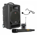 Galaxy Audio Any Spot Traveler TV8 Système PA portable 120W 120W avec émetteur de liaison audio RM-CD CD / MP3 / AS-TV8TX Transmetteur / TV5-REC récepteur UHF / TVMBP BodyPack Transmetteur et HS-U3BK Microphone - 8 "