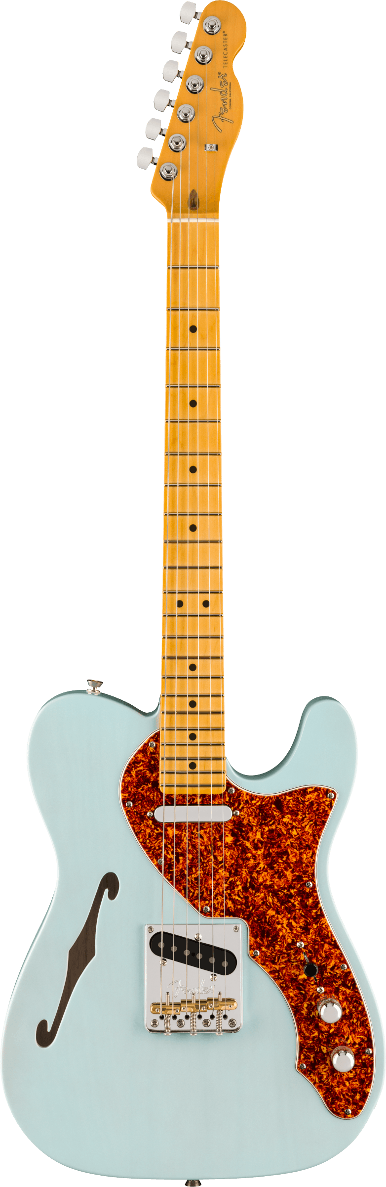 Fender LIMITED EDITION AMERICAN PROFESSIONAL II TELECASTER THINLINE Semi Hollow Body Electric Guitar (Transparent Daphne Blue)