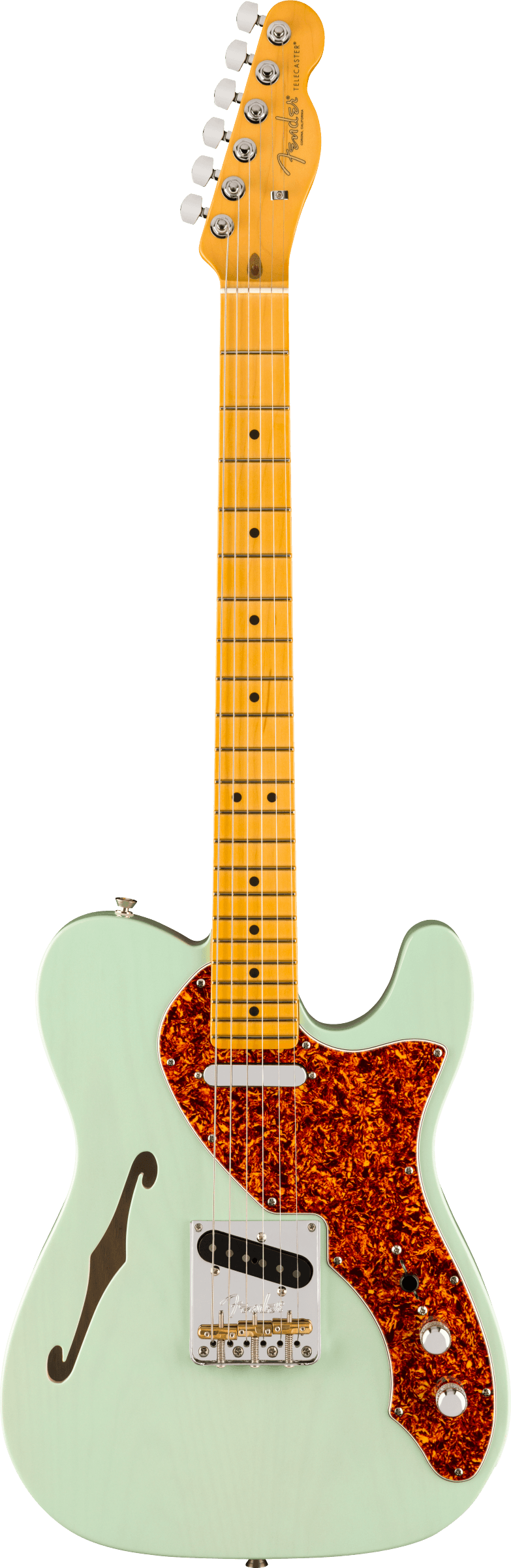 Fender LIMITED EDITION AMERICAN PROFESSIONAL II TELECASTER THINLINE Semi Hollow Body Electric Guitar (Transparent Surf Green)
