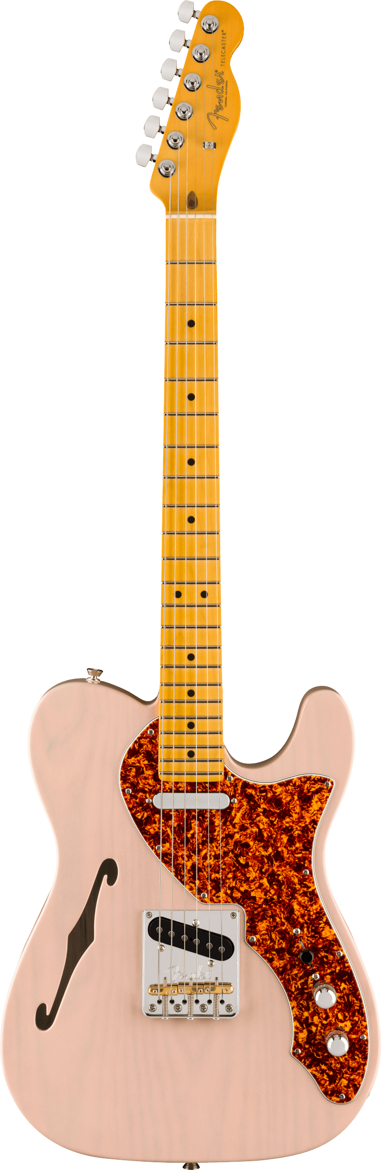 Fender LIMITED EDITION AMERICAN PROFESSIONAL II TELECASTER THINLINE Semi Hollow Body Electric Guitar (Transparent Shell Pink)