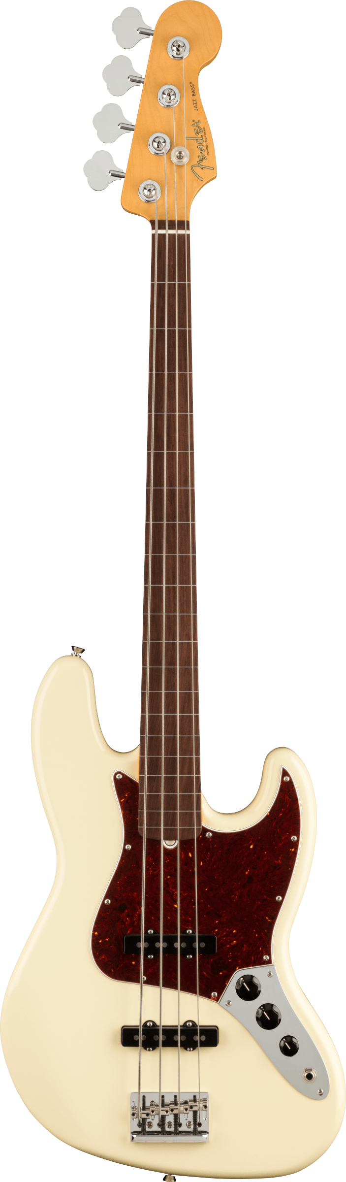 Fender AMERICAN PROFESSIONAL II JAZZ BASS Fretless Electric Bass Guitar (Olympic White)