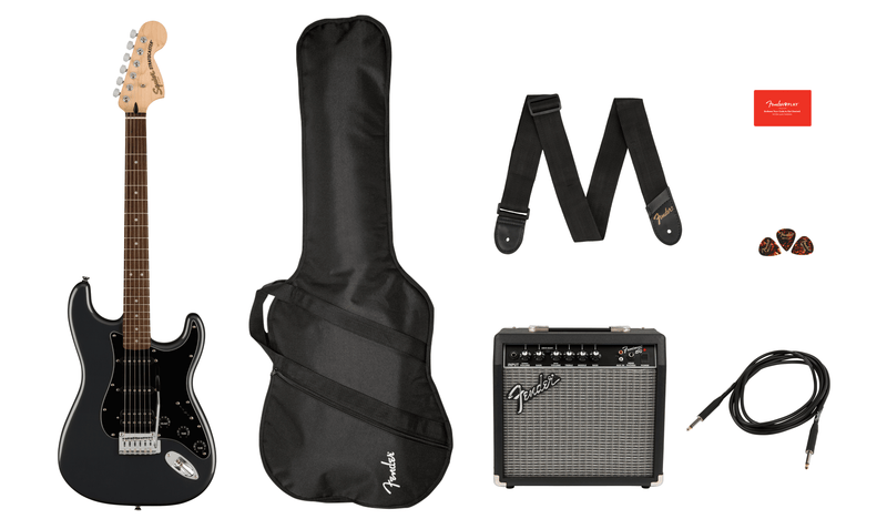 Fender SQUIER AFFINITY SERIES STRATOCASTER HSS PACK Electric Guitar Pack (Charcoal Frost Metallic)