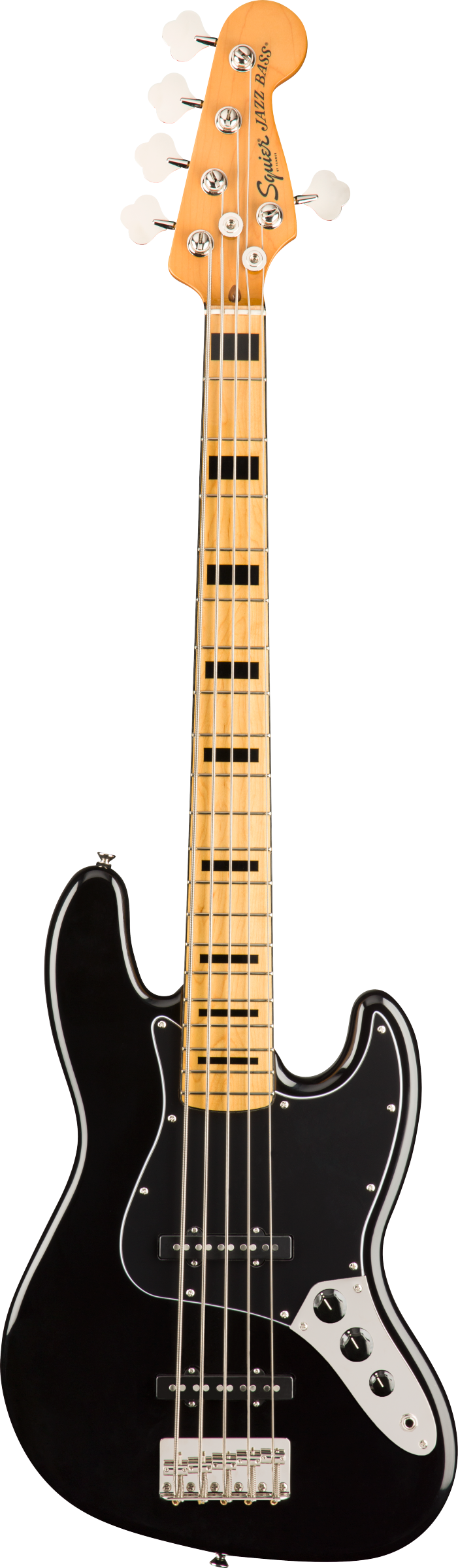 Fender SQUIER CLASSIC VIBES '70S JAZZ BASS V 5 String Electric Bass Guitar (Black)