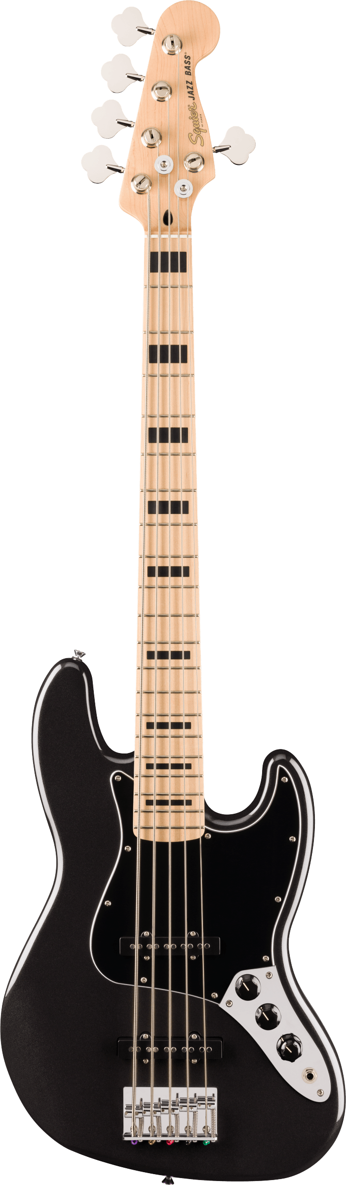 Fender SQUIER AFFINITY SERIES ACTIVE JAZZ BASS V 5 String Electric Bass Guitar (Black Metallic)