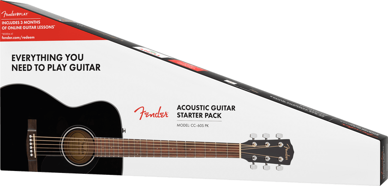 Fender CC-60S CONCERT PACK V2 Acoustic Guitar Pack (Black)