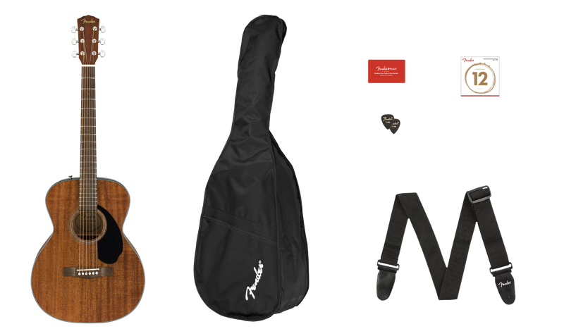Fender CC-60S CONCERT PACK V2 Acoustic Guitar Pack (All-Mahogany)