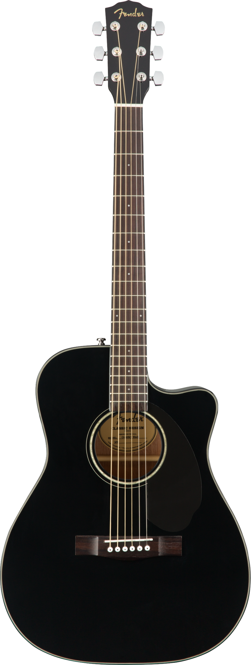 Fender CC-60SCE CONCERT Acoustic Electric Guitar (Black)