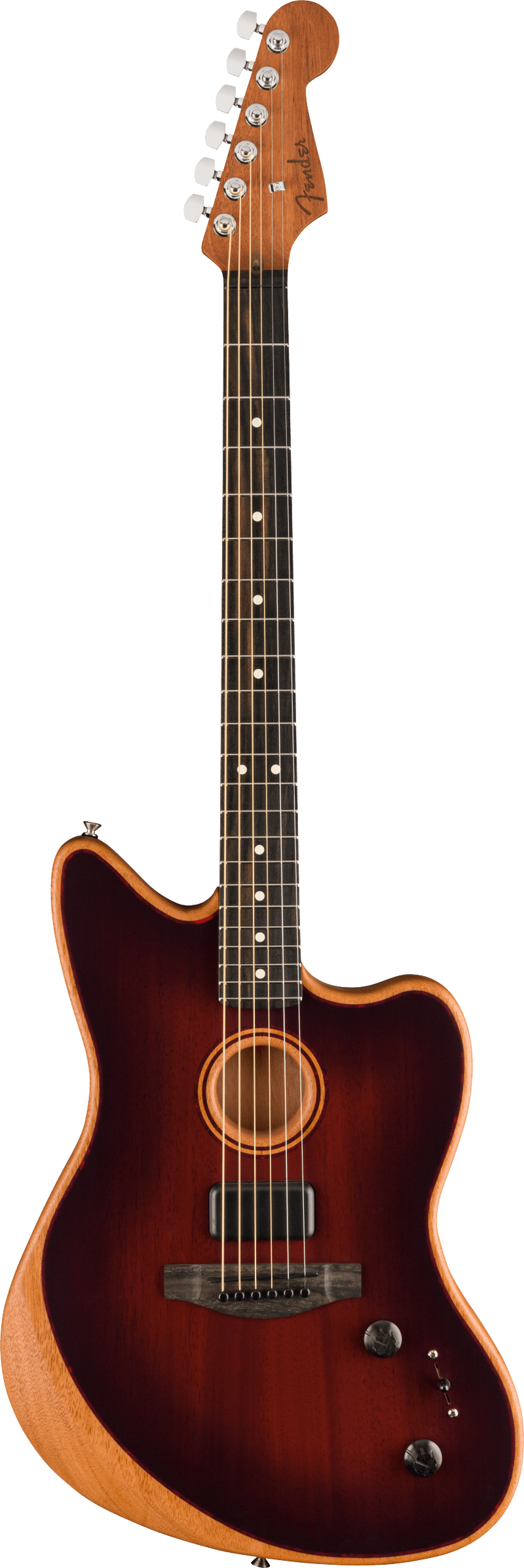 Fender AMERICAN ACOUSTASONIC JAZZMASTER ALL MAHOGANY Acoustic Electric Guitar (Bourbon Burst)