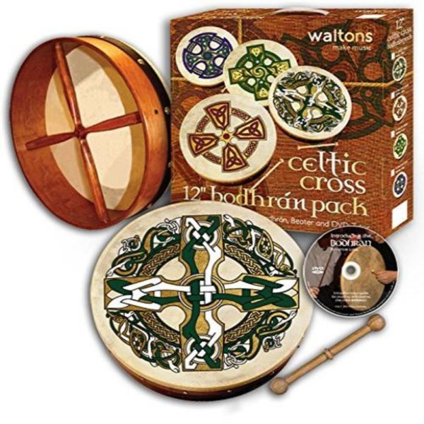 Waltons 10AWAL-P1932 Bodhrán Drum Pack (Gaelic Cross) - 12"