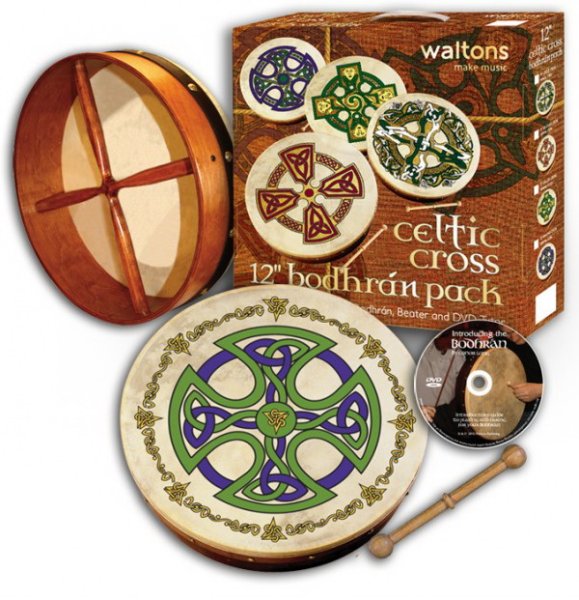 Waltons 10AWAL-P2504 Bodhrán Drum Pack (Brosna Cross) - 12"
