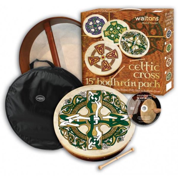 Waltons 10AWAL-P2521 Bodhrán Drum Pack (Gaelic Cross) - 15"