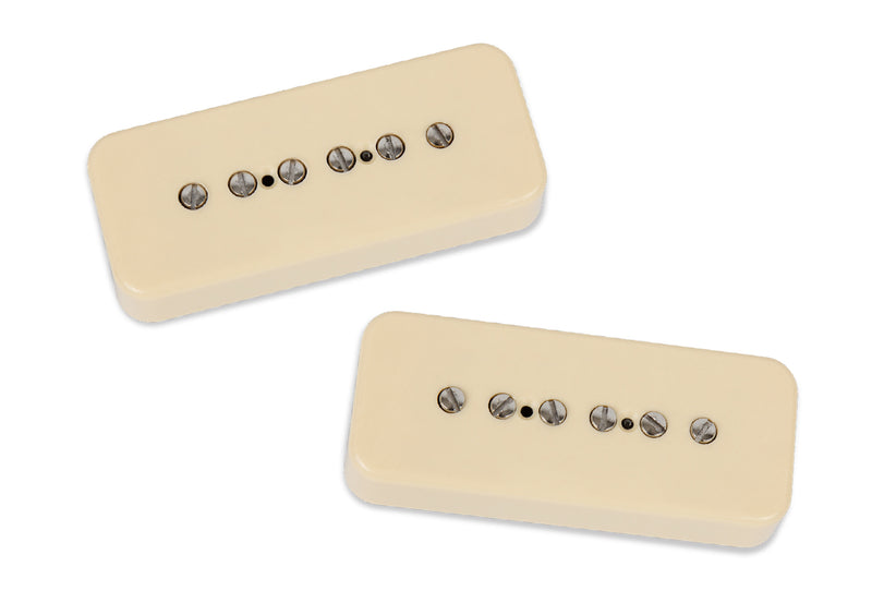 Seymour Duncan 11302-66-CRC-NOL Noiseless Hot P90 Silencer Vintage Pickup Set - Soapbar (Cream)