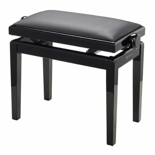 K&M 13990 Banc de piano en bois avec siège en similicuir (noir brillant)