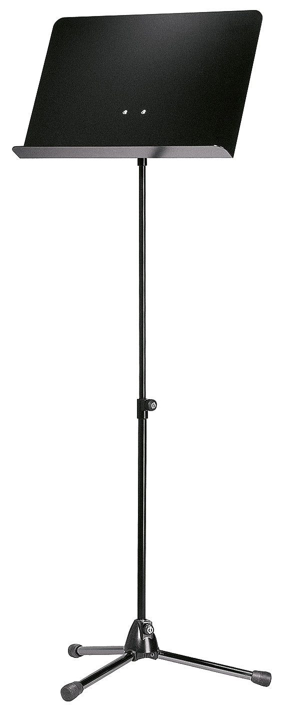 K&M 118/1 Orchestra Music Stand w/Black Alum Desk (Black)