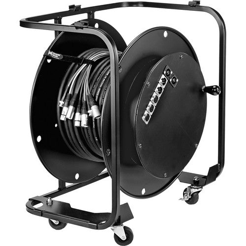 Theatrixx 13-03 Hannay Reels AV-2 Roulettes 3" Rangement de câbles installé (Noir)