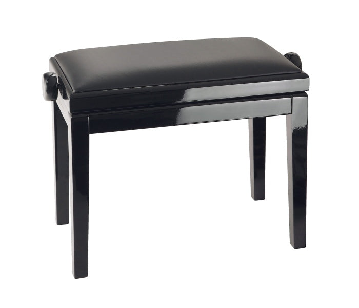 K&M 13990 Banc de piano en bois avec siège en similicuir (noir brillant)