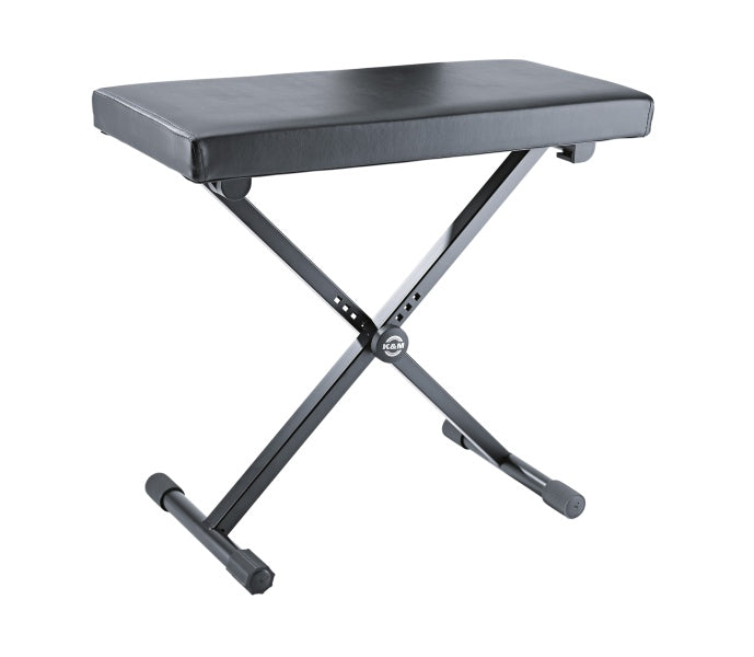 K&M 14075 Banc de clavier large style X avec siège en similicuir