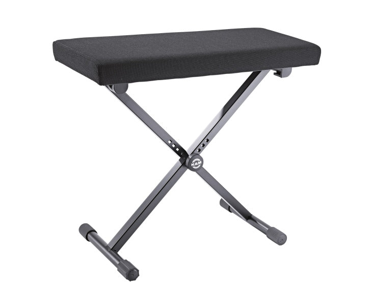 K&M 14076 Banc de clavier large style X avec siège en tissu