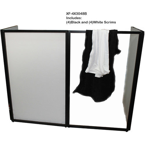 ProX XF-4X3048BMK2 4 Panel DJ Facade (Black Frame)