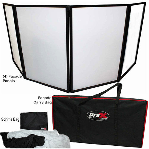 ProX XF-4X3048BMK2 4 Panel DJ Facade (Black Frame)