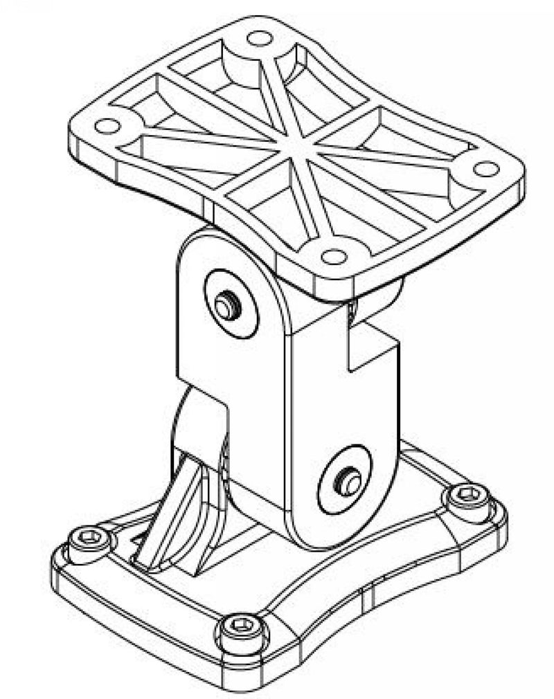 One Systems PT10.M 316 Grade (Marine) Stainless Steel Pan / Tilt Bracket For 104.STH, 106.STH, 104.HTH And 106.HTH (Black)