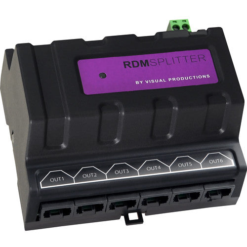 Theatrixx VPRDMSPLIT6-RJ45 Répartiteur DMX/RDM Rdm sur rail DIN avec RJ45