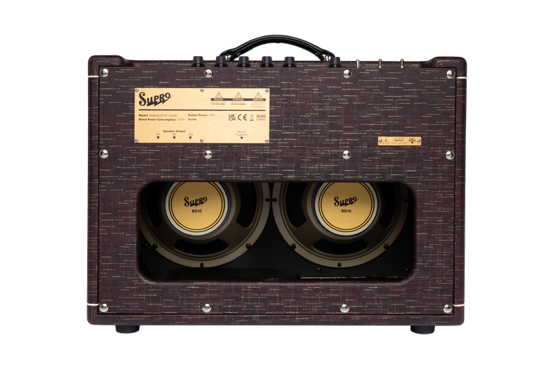 Supro 1630RCBUR Ambassador Custom 2 x 10-inch 50-watt Tube Combo Amplifier (Burgundy)