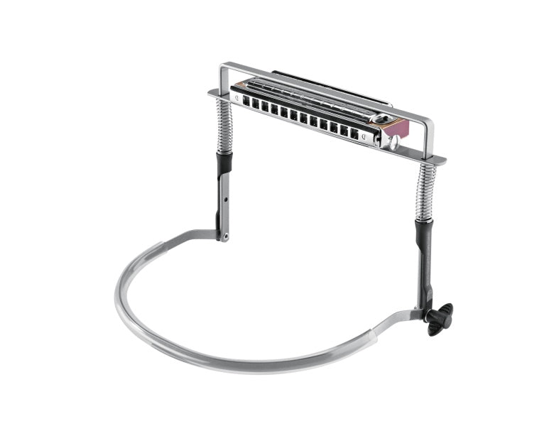 K&M 164/1 Support d'harmonica performant avec tension à ressort (nickel)