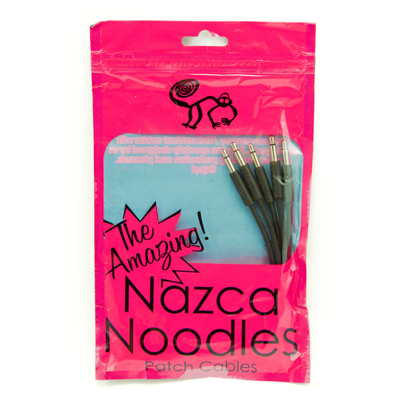 iConnectivity Cre8audio BKNOODLE50Nazca Noodles Eurorack-Style Patch Cables (Black, 5-Pack) - 1.6'