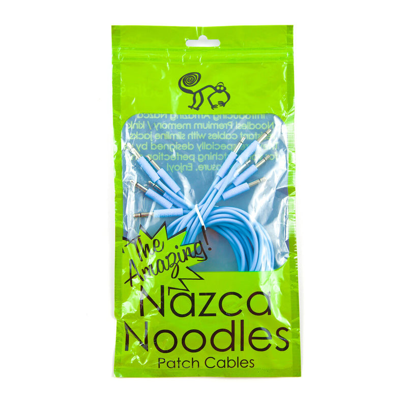 iConnectivity Cre8audio BLNOODLE150 Nazca Noodles Eurorack-Style Patch Cables (Baby Blue, 5-Pack) - 4.9'