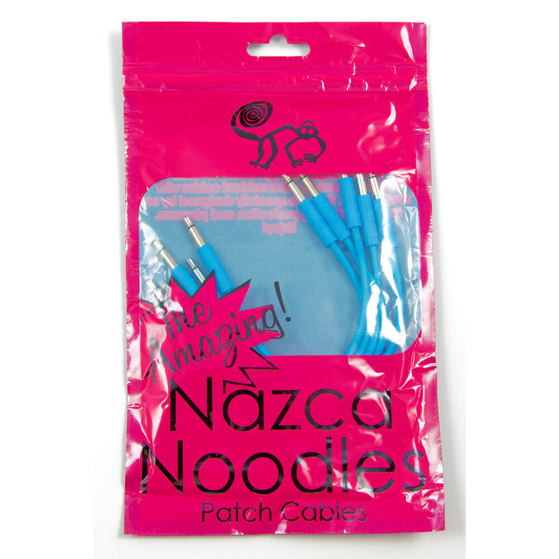 iConnectivity Cre8audio BLNOODLE15 Nazca Noodles Eurorack-Style Patch Cables (Baby Blue, 5-Pack) - 5.9"