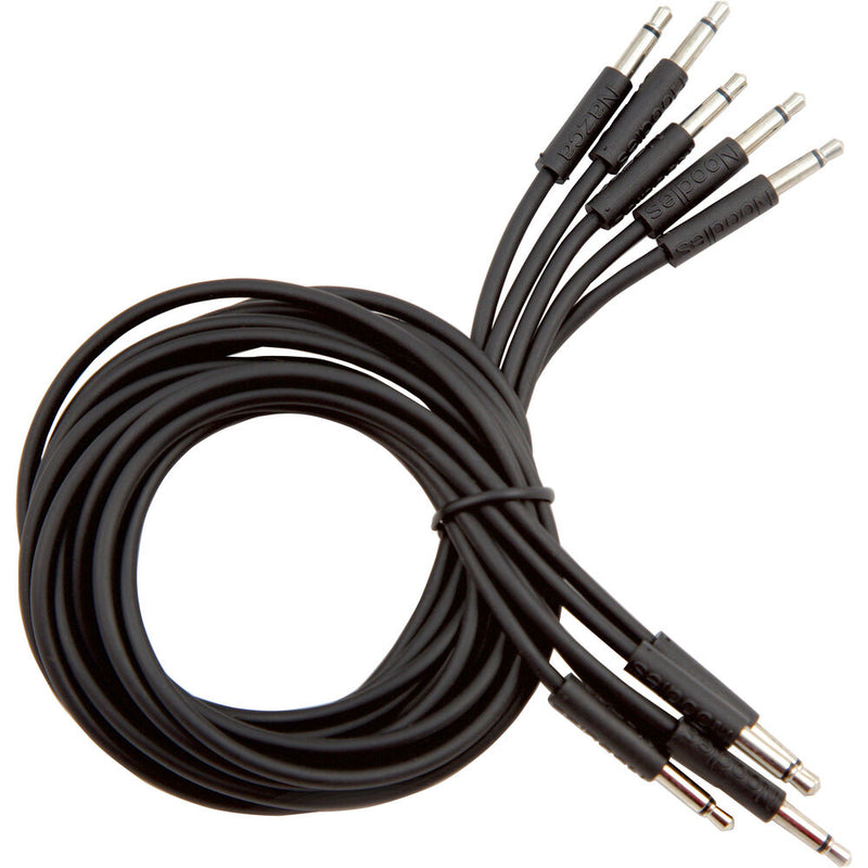 iConnectivity Cre8audio BKNOODLE75 Nazca Noodles Eurorack-Style Patch Cables (Black, 5-Pack) - 2.5'