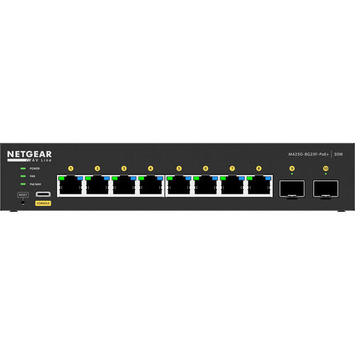 Netgear M4250-8G2XF-POE+ 8-Port Gigabit PoE+ Compliant Managed AV Switch with SFP (220W)