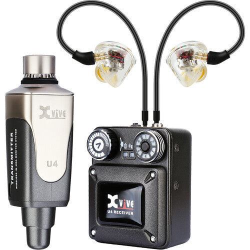 Xvive U4T9 1 personne du moniteur de moniteur intra-auriculaire avec des moniteurs intra-auriculaires T9 (2,4 GHz)