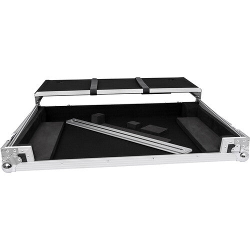 Headliner HL10011 Flight Case with Laptop Platform and Wheels for Pioneer DJ DDJ-FLX10 and DDJ-1000SRT (Silver and Black)