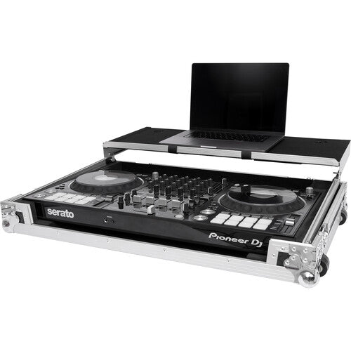 Headliner HL10011 Flight Case with Laptop Platform and Wheels for Pioneer DJ DDJ-FLX10 and DDJ-1000SRT (Silver and Black)
