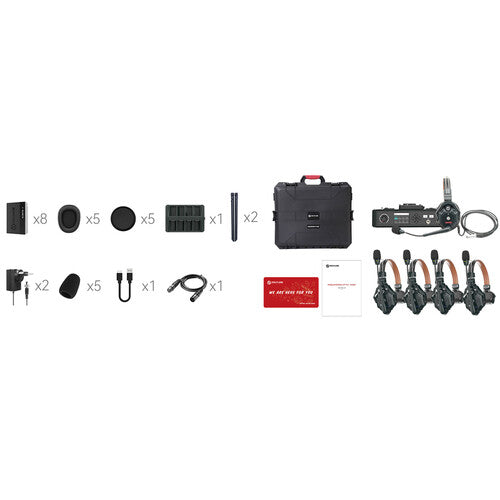 Hollyland SOLIDCOM C1 PRO-HUB4S ENC 5-Person Full-Duplex Wireless Intercom System with Hub (1.9 GHz)
