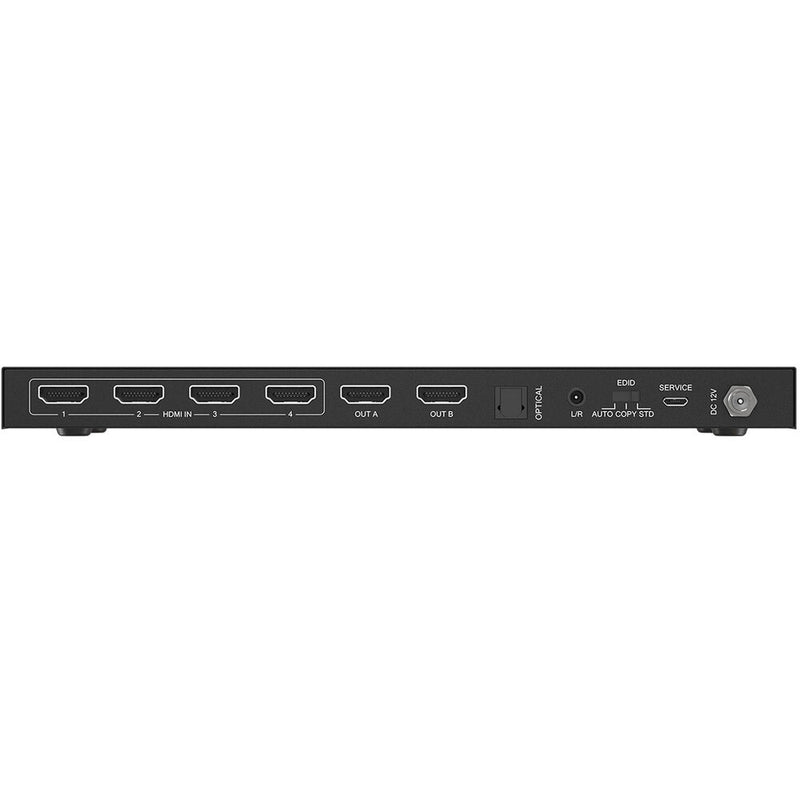 BZB Gear BG-UHD-42M 4x2 HDMI 4K60 18 Gb/s Matrix Switcher With Audio/Downscaling Support