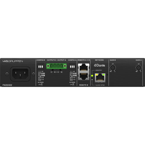 Lab Gruppen FAD2402 Two-Channel Commercial Amplifier With Direct-Drive Technology And Dante Networking - 240W