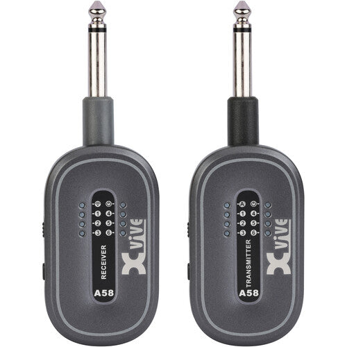 Xvive A58 Guitar Wireless System 5.8 GHz avec 1/4 "émetteur et 1/4" Récepteur (noir)