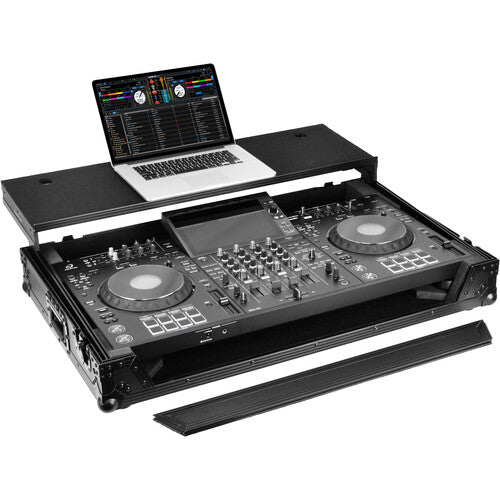 Odyssey FZGSXDJAZWBL Flight Case for AlphaTheta XDJ-AZ with Glide-Style Platform and Roller Wheels (Black)