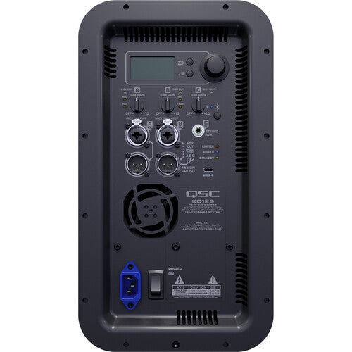 QSC KC12-WH Active 3-Way Column Loudspeaker System with Bluetooth (White) - 12"