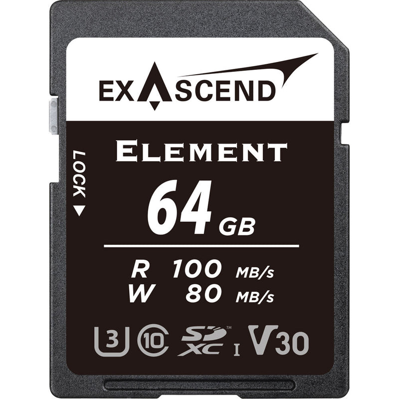Exascend EX64GSDA1 Element UHS-I SDXC Memory Card - 64GB