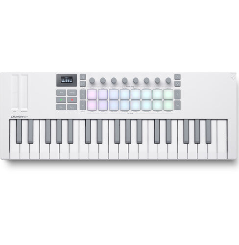 Novation LAUNKEY MINI 37 MK4 USB MIDI Keyboard Controller (White, 37 Keys)
